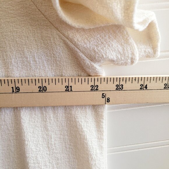 Terra Sky Top Womens 1X Cream Peasant Boho Neutral Classic Short Sleeve Tunic - Picture 6 of 8